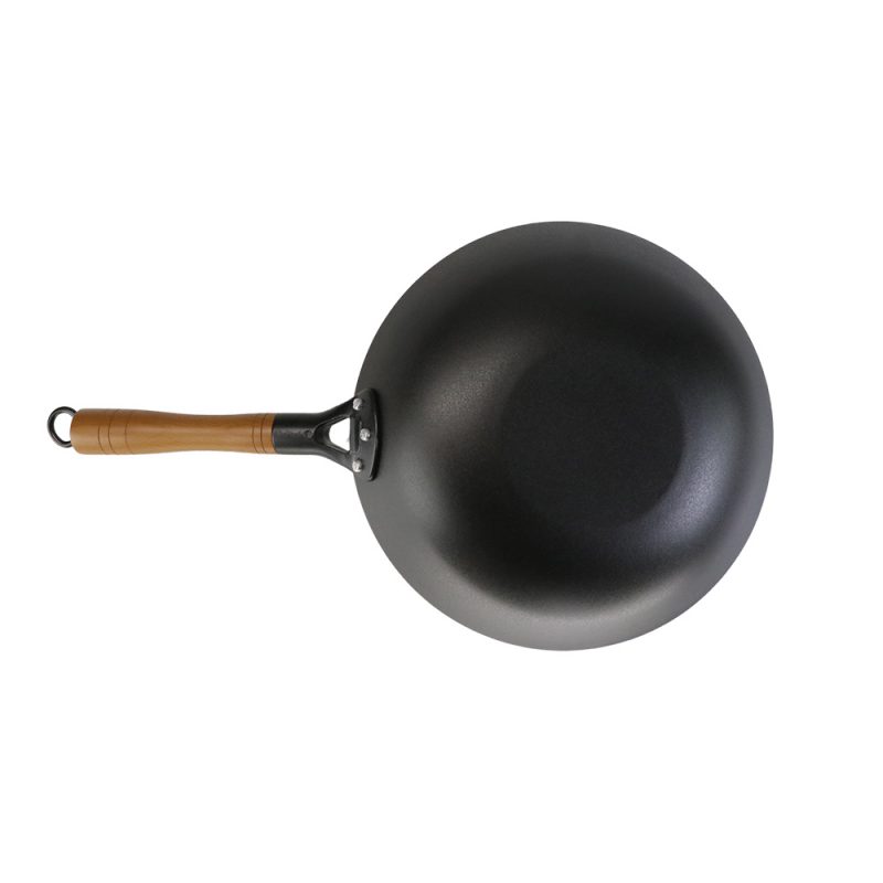 Low-Fat Cooking Cast Iron Wok & Stir-Fry Pan, Enamel Non-stick Coating - Image 4