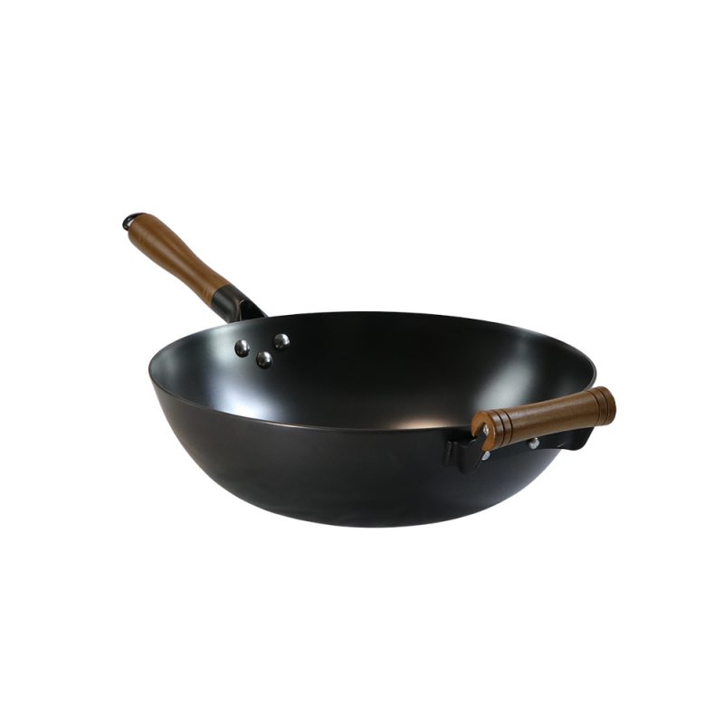 Classic Cast Iron Wok, Physical Nitriding Process For Rust Prevention And Non-Stick With Removable Handle - Image 3