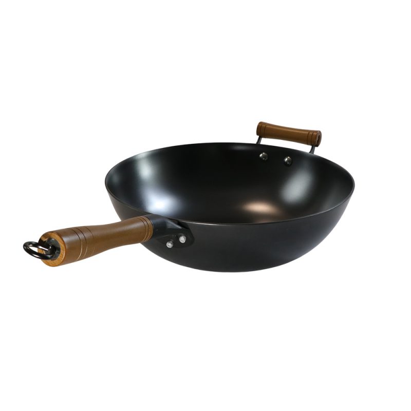 Classic Cast Iron Wok, Physical Nitriding Process For Rust Prevention And Non-Stick With Removable Handle - Image 2