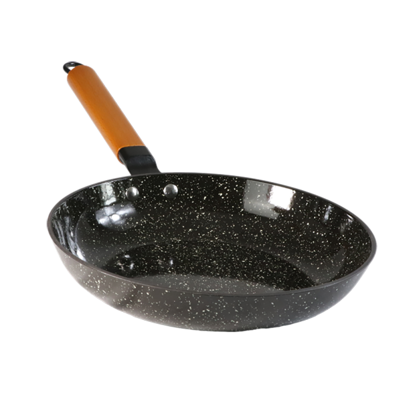 Marble Enamel Coated Cast Iron Frying Wok - Image 3